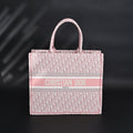 christian-dior-large-book-tote-pink-oblique-embroidery Tote