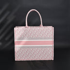 christian-dior-large-book-tote-pink-oblique-embroidery Tote