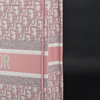 christian-dior-large-book-tote-pink-oblique-embroidery Tote