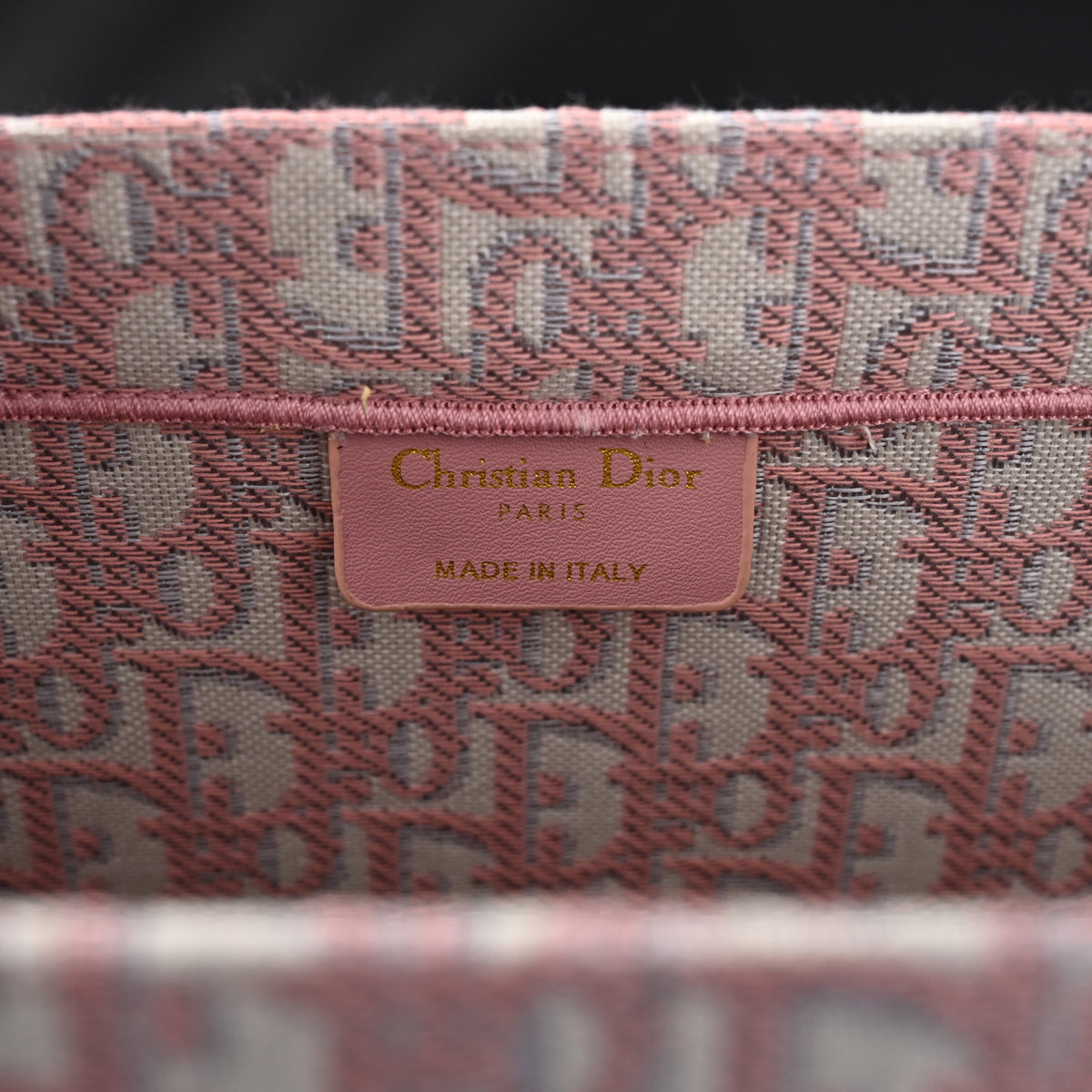 christian-dior-large-book-tote-pink-oblique-embroidery Tote