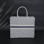 christian-dior-large-book-tote-grey-oblique-embroidery Tote