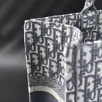 christian-dior-large-book-tote-grey-oblique-embroidery Tote