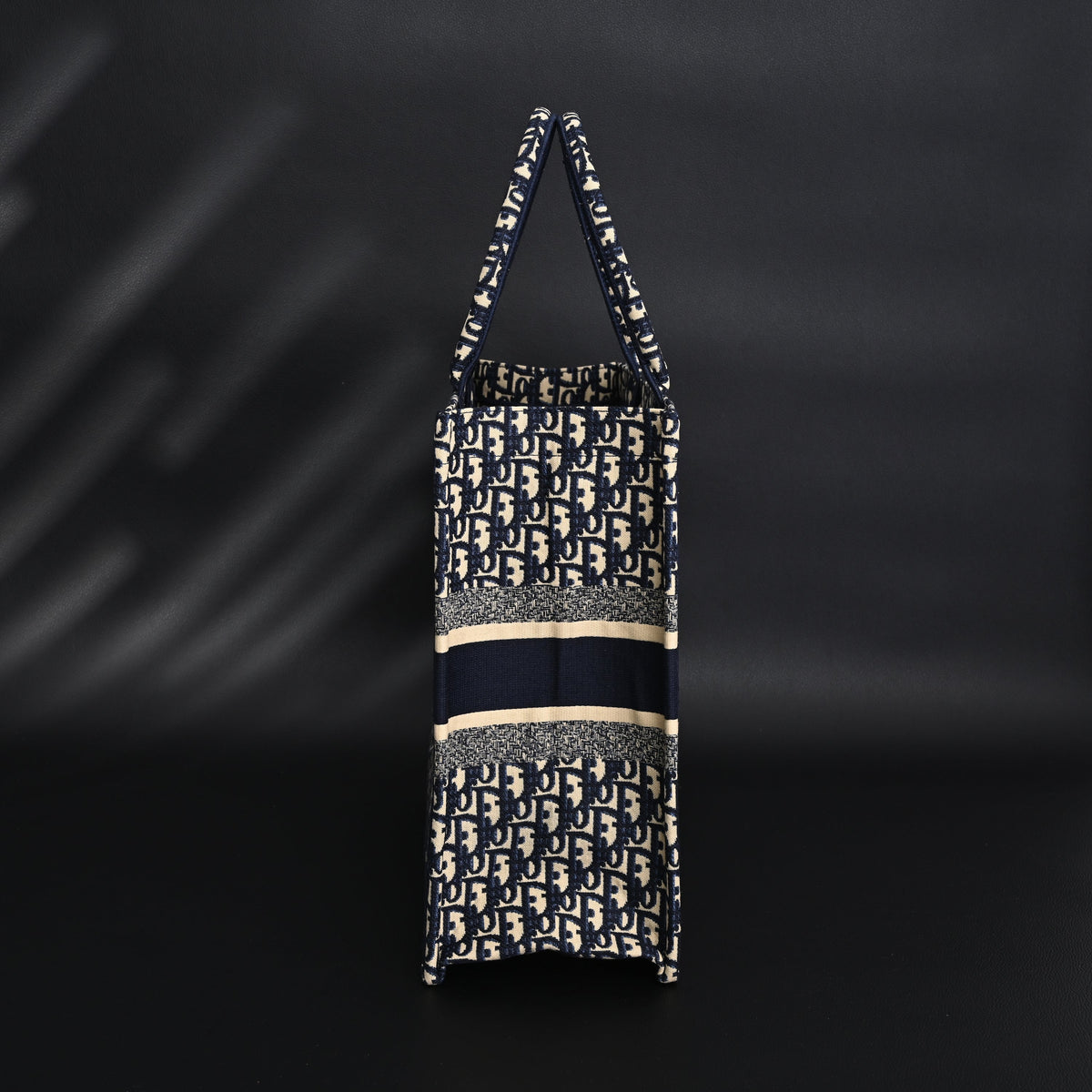 christian-dior-large-book-tote-blue-oblique-embroidery Tote