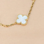 VCA CLOVER WHITE PEARL MOP 5 MOTIF BRACELET COLLECTION