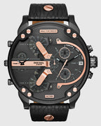 Diesel DZ7350 Mr. Daddy 2.0 Chronograph Men's Watch – Black Dial & Black Leather Strap
