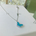 VCA BUTTERFLY TURQUOISE BUTTERFLY BRACELET SILVER