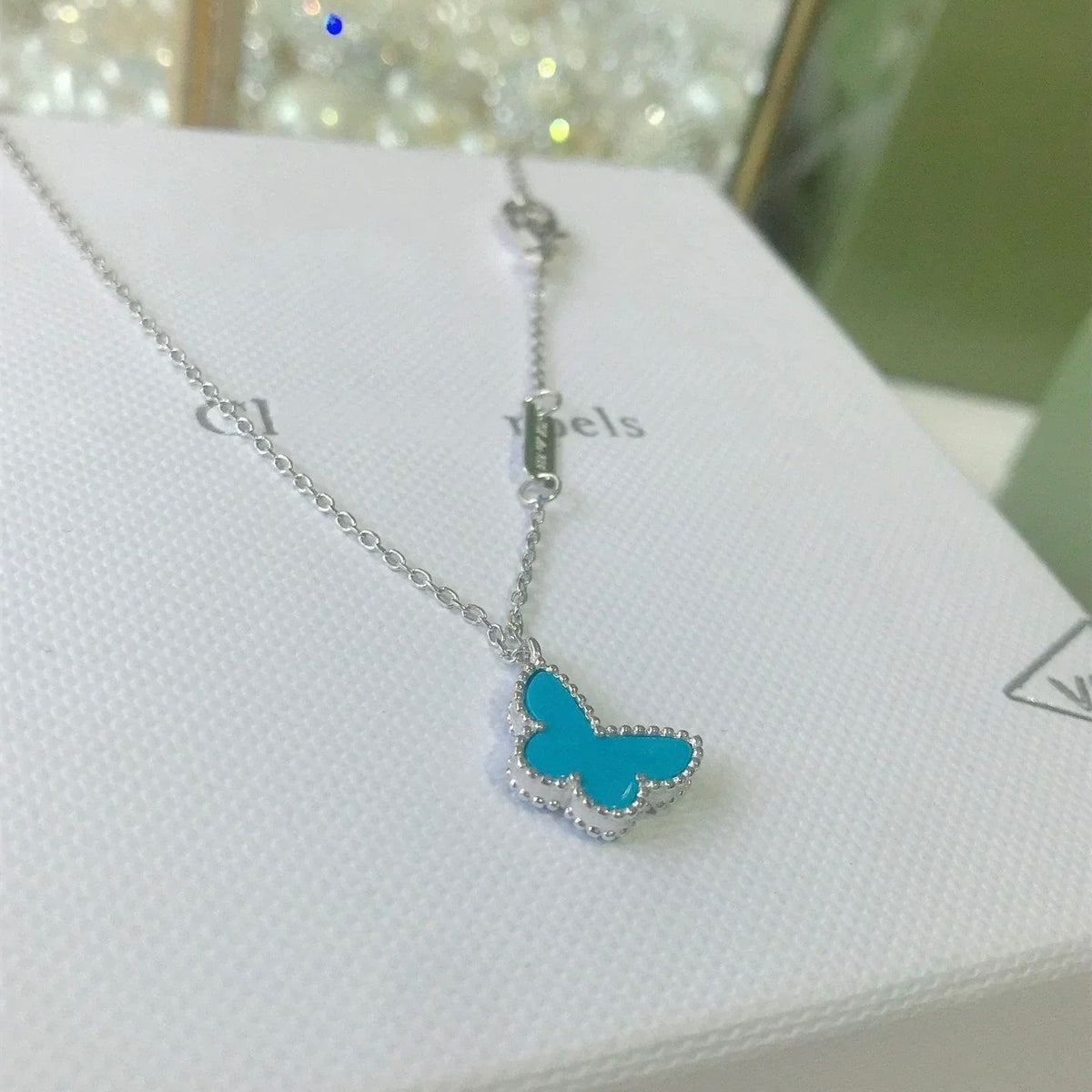VCA BUTTERFLY TURQUOISE BUTTERFLY BRACELET SILVER