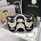 chanel-19-flap-bag-medium-black-ecru Shoulder