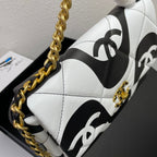 chanel-19-flap-bag-medium-black-ecru Shoulder