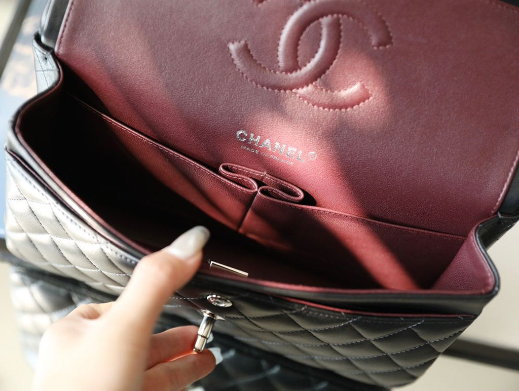 chanel-timeless-classic-flap-bag-silver-hardware Shoulder