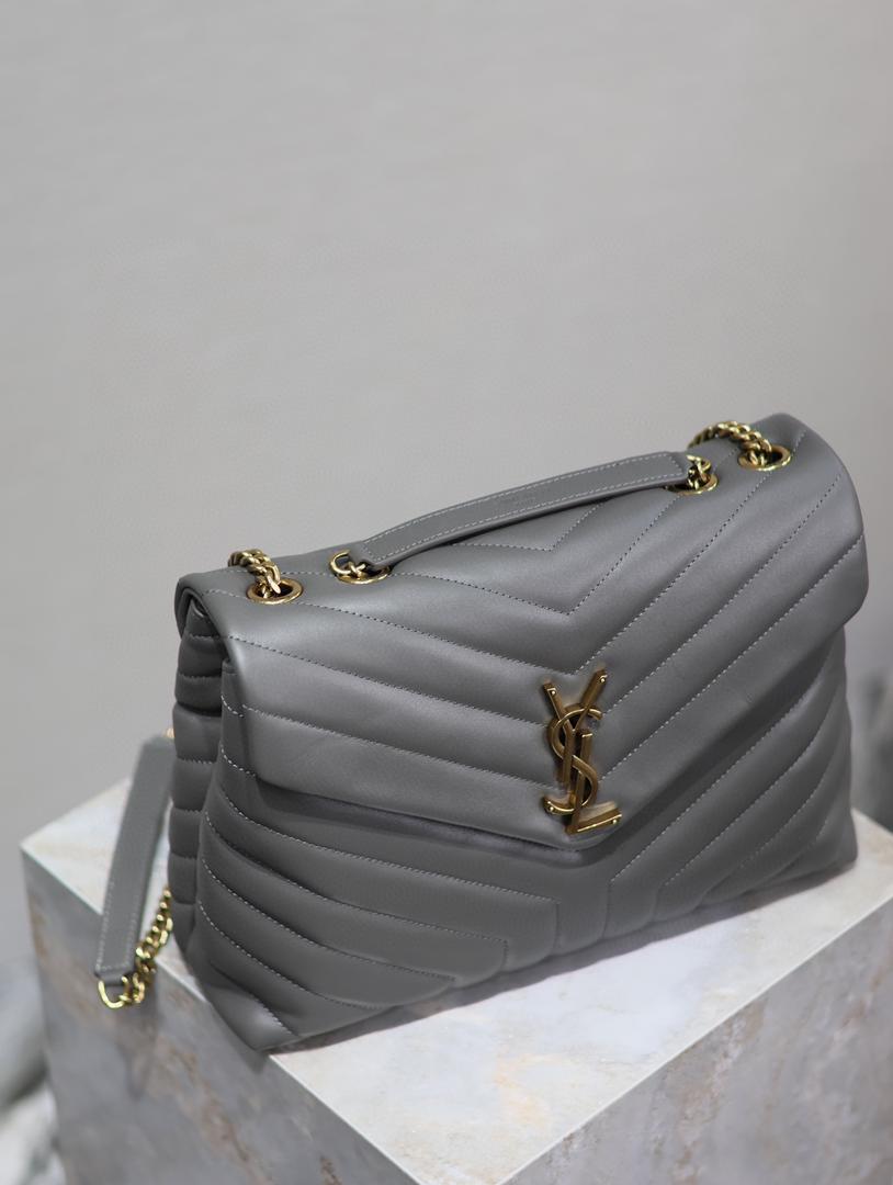 ysl-loulou-small-bag-gray Shoulder