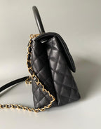 chanel-medium-flap-bag-black-with-coco-handle Shoulder
