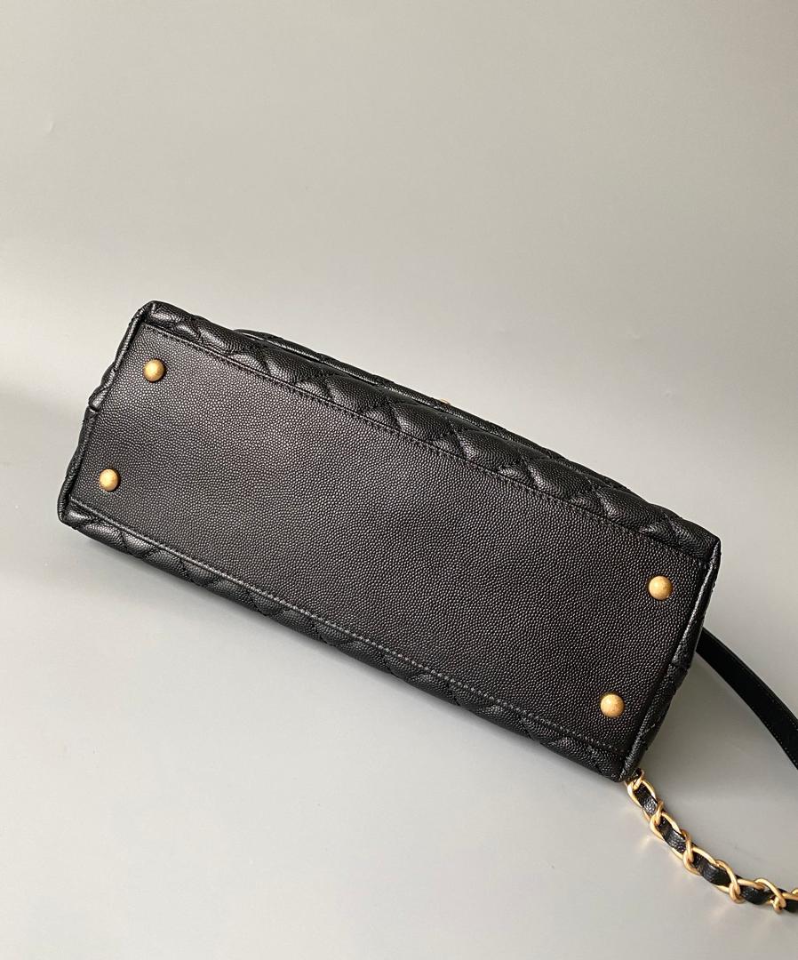 chanel-medium-flap-bag-black-with-coco-handle Shoulder