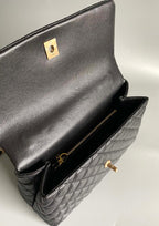 chanel-medium-flap-bag-black-with-coco-handle Shoulder