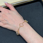 VCA CLOVER 5 MOTIF ROCK CRYSTAL BRACELET