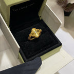 VCA CLOVER RIVERSIBLE BLUE AGATE RING