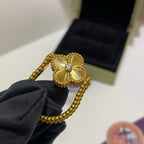 VCA CLOVER RIVERSIBLE BLUE AGATE RING