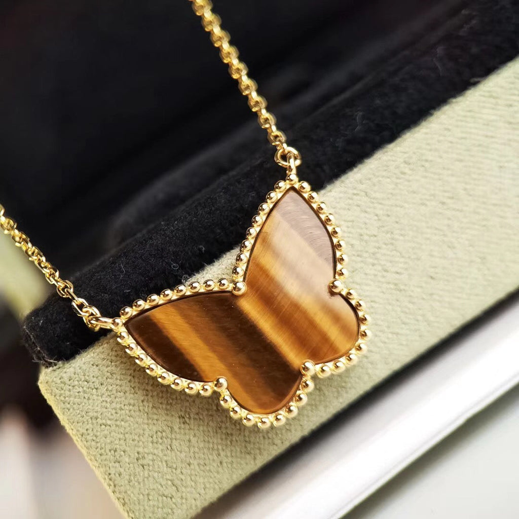 VCA TIGER__ EYE BUTTERFLY NECKLACE