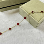 VCA CLOVER 6 MOTIF RED AGATE BRACELET