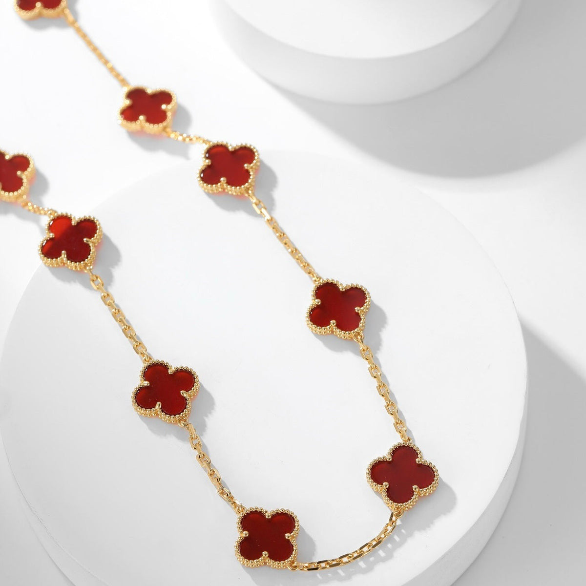 VCA CLOVER 10 MOTIFS CARNELIAN NECKLACE
