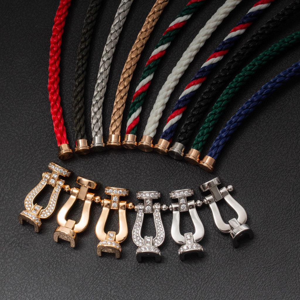FRED FORCE LARGE HORSESHOE FULL DIAMOND BRACELET ROSE GOLD