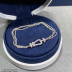 FRED FORCE SMALL HORSESHOE DIAMOND CHAIN ROPE BRACELET