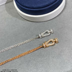 FRED FORCE SMALL HORSESHOE DIAMOND CHAIN ROPE BRACELET