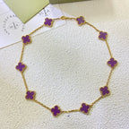VCA CLOVER 10 MOTIFS PURPLE VIOLET NECKLACE