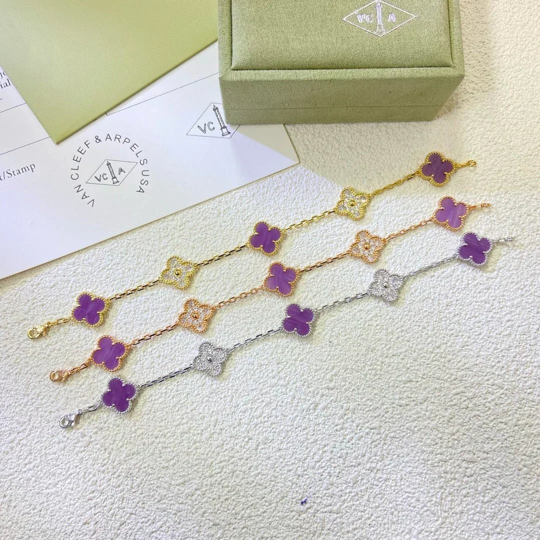 VCA CLOVER 5 MOTIF VIOLET BRACELET COLLECTION