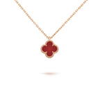 VCA CLOVER MINI 9.5MM WHITE CARNELIANS NECKLACE