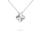 VCA CLOVER 15MM LASER NECKLACE SILVER