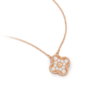 VCA CLOVER 15MM DIAMOND SINGLE FLOWER NECKLACE