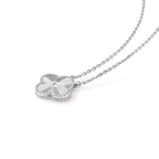 VCA CLOVER 15MM LASER NECKLACE SILVER