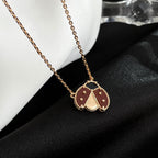 VCA LUCKY CARNELIANS LADYBUG NECKLACE