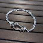 FRED FORCE LARGE HORSESHOE FULL DIAMOND TENNIS BRACELET
