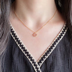 VCA CLOVER 9.5MM PINK MOTHER OF PEARL SINGLE FLOWER NECKLACE