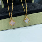 VCA CLOVER 15MM PINK MOTHER-OF-PEARL SINGLE FLOWER NECKLACE