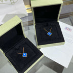 VCA CLOVER 15MM DIAMOND AND BLUE AGATE NECKLACE