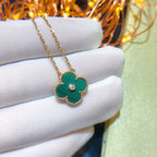 VCA CLOVER 15MM DIAMOND TURQUOISE NECKLACE