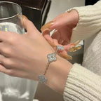 VCA CLOVER 5 MOTIF PURPLE CHALCEDONY BRACELET COLLECTION