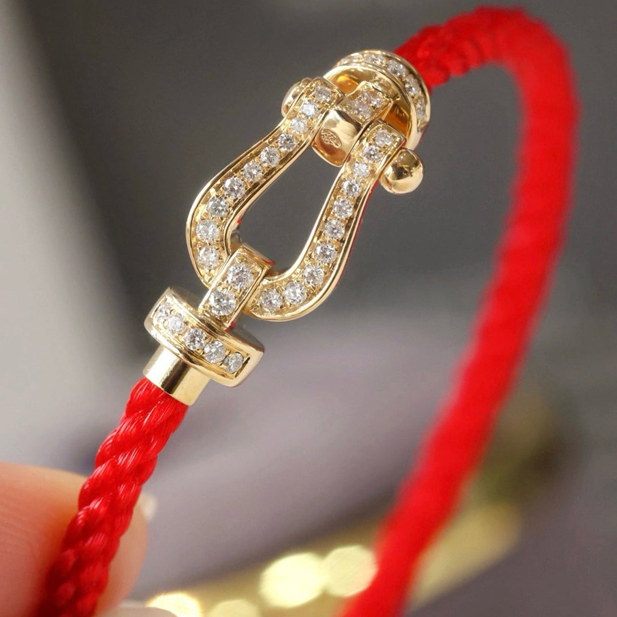 FRED FORCE LARGE HORSESHOE FULL DIAMOND BRACELET ROSE GOLD