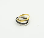 CARTIER TRINITY RING BLACK GOLD SILVER