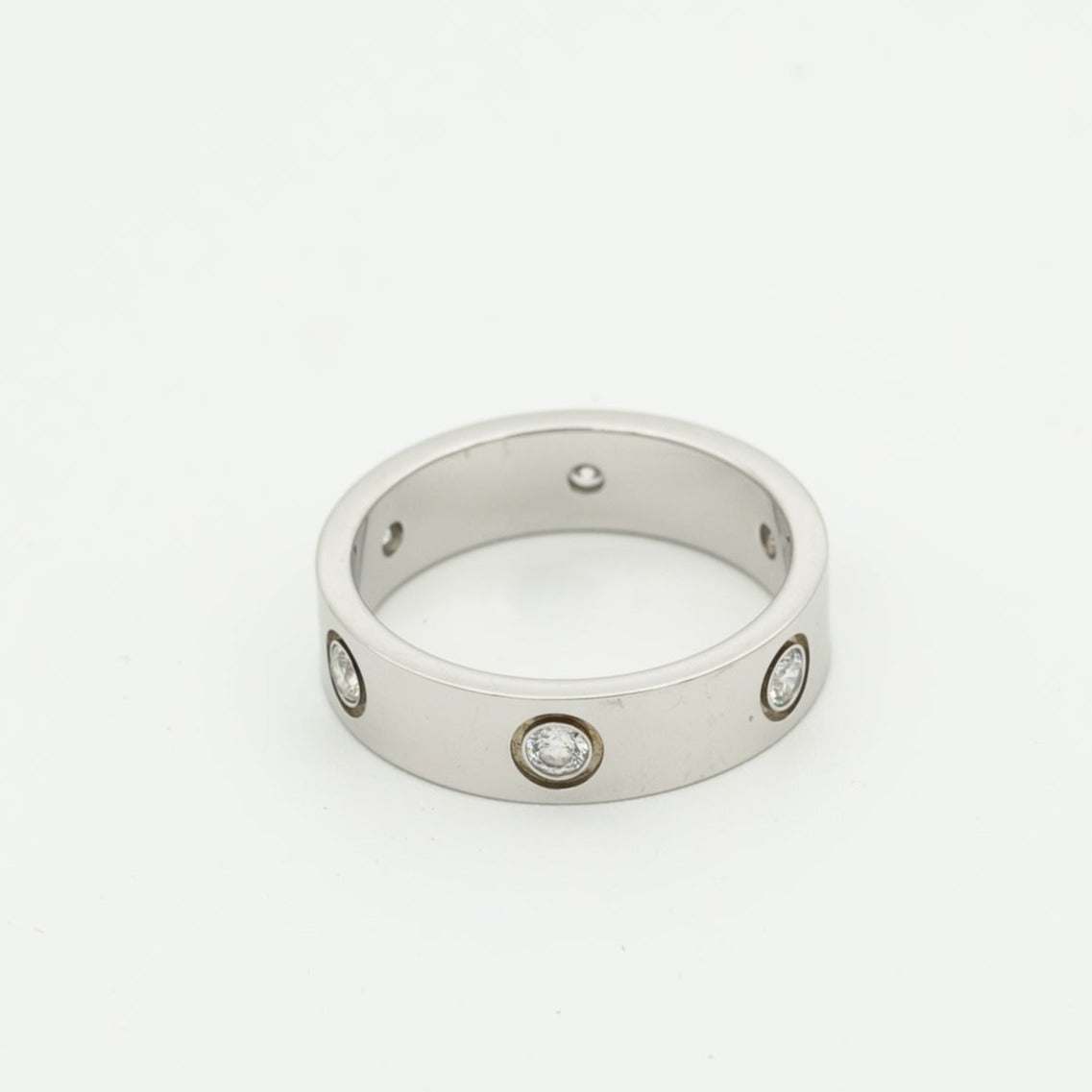 CARTIER LOVE RING 5.5MM 6 DIAMONDS SILVER