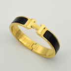 HERMES H BLACK BRACELET