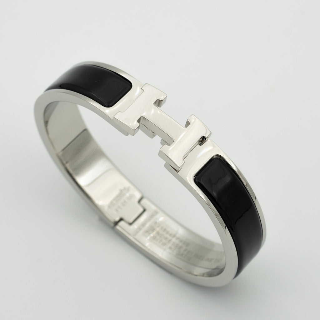 HERMES H BLACK BRACELET