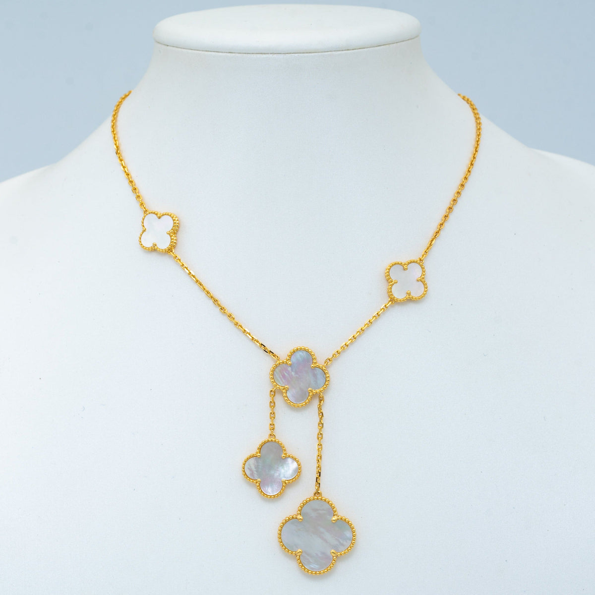 VCA CLOVER MOTHER OF PEARL NECKLACE 6 MOTIF