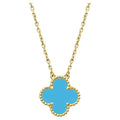 VCA CLOVER 15MM VINTAGE TURQUOISE NECKLACE