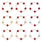 VCA CLOVER 5 MOTIF RED CORNELIAN BRACELET COLLECTION