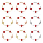 VCA CLOVER 5 MOTIF RED PATTERN BRACELET COLLECTION
