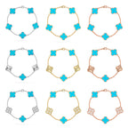 VCA CLOVER 5 MOTIF TURQUOISE BRACELET COLLECTION